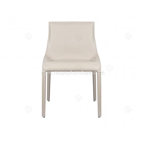 Italian minimalist white saddle leather Seattle chairs